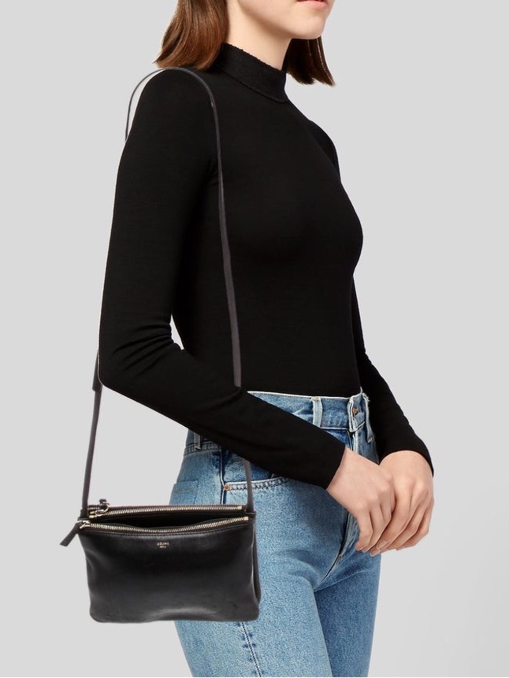 Celine Black Leather Small Trio Crossbody Bag - Picture 1 of 13